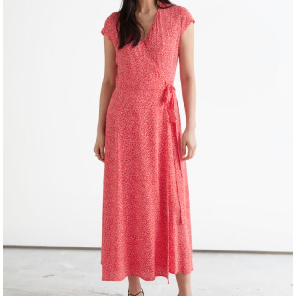 & Other Stories Printed Midi Wrap Dress